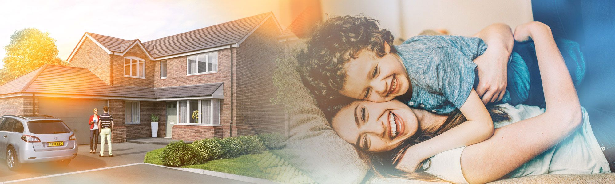 Young family at new build home from Gower Homes