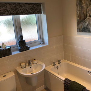Modern bathroom in Wrexham new home