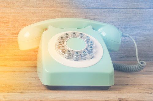 Telephone on desk